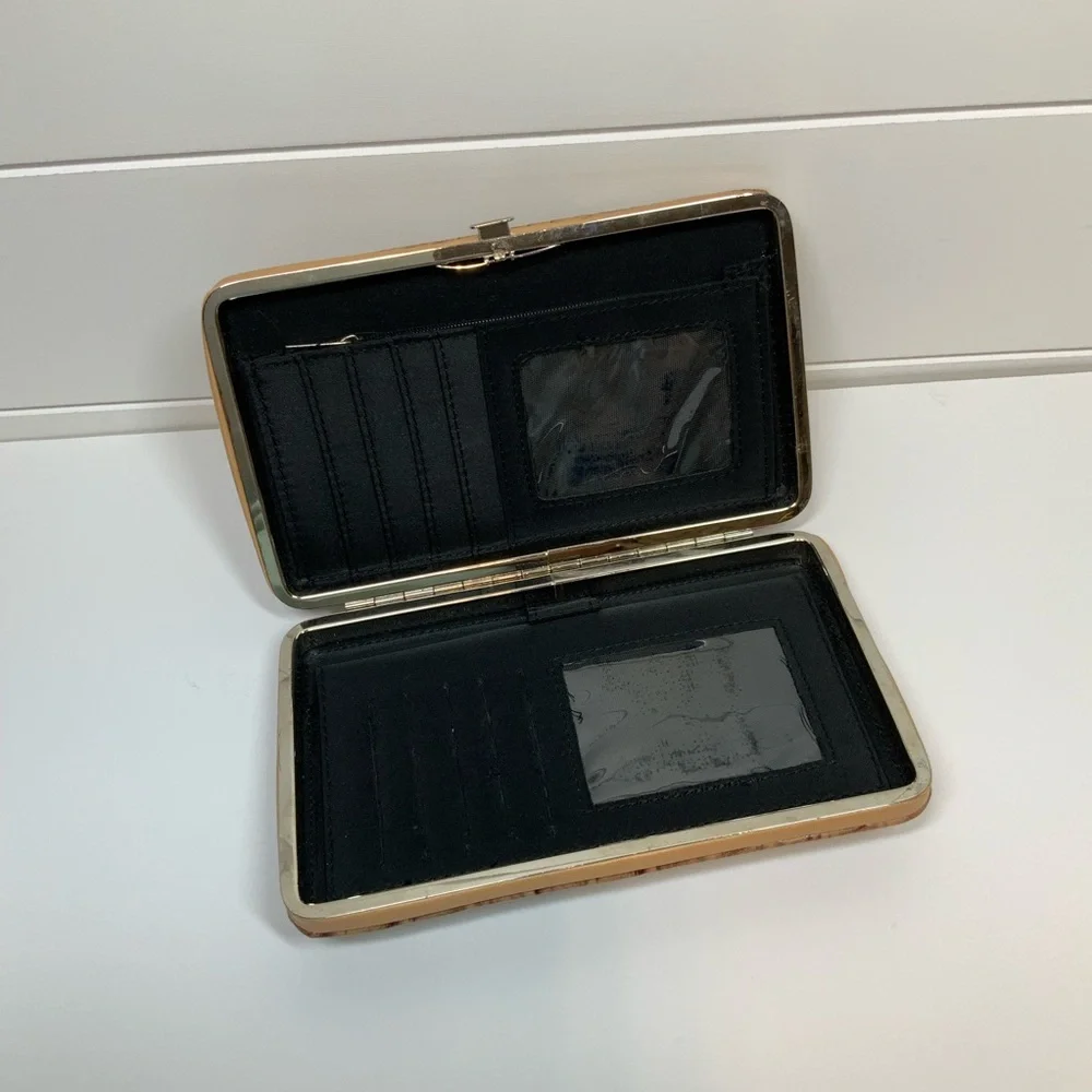 Brown Embossed Wallet with Cross Design